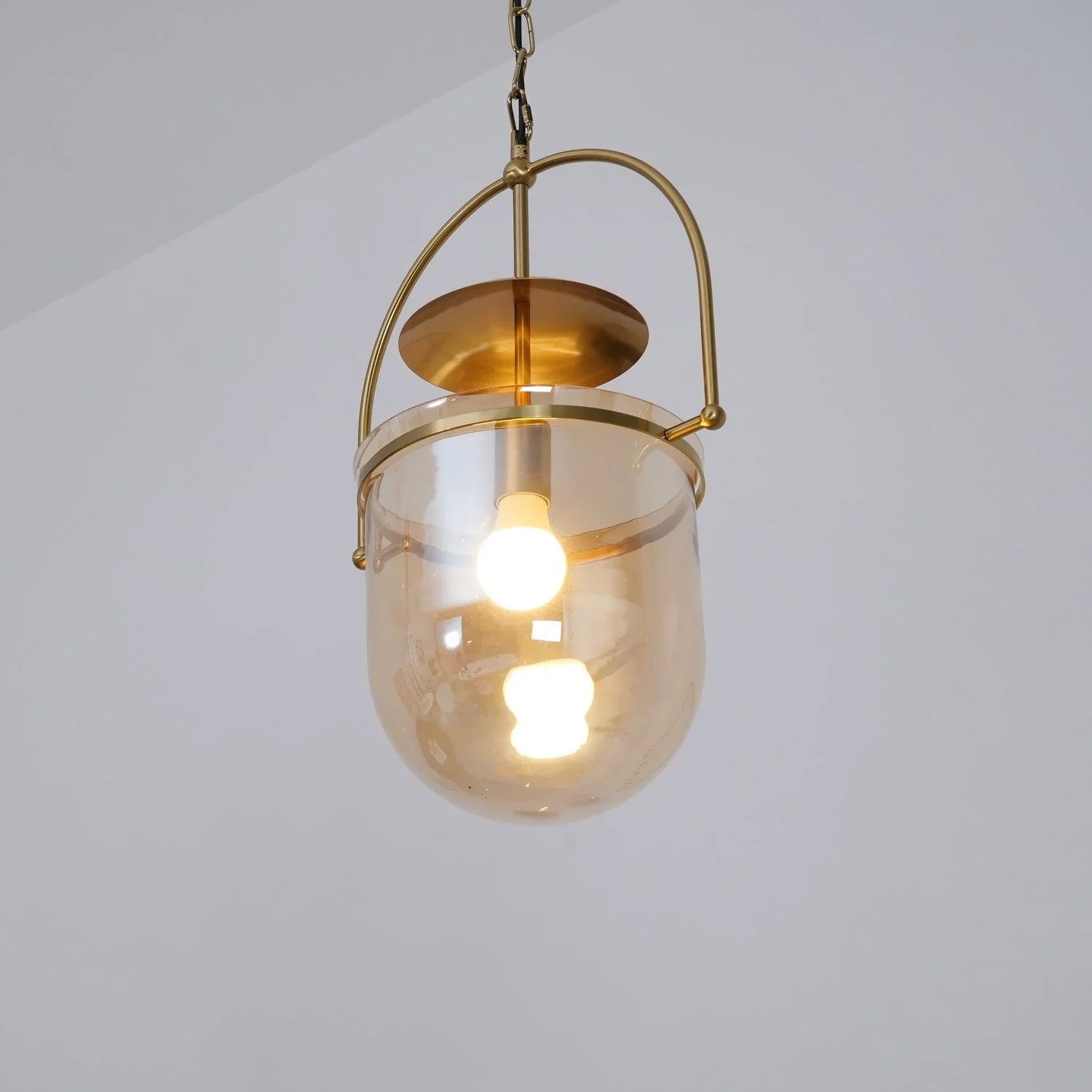 June Unusual  Glass Amber Clear Pendant Light