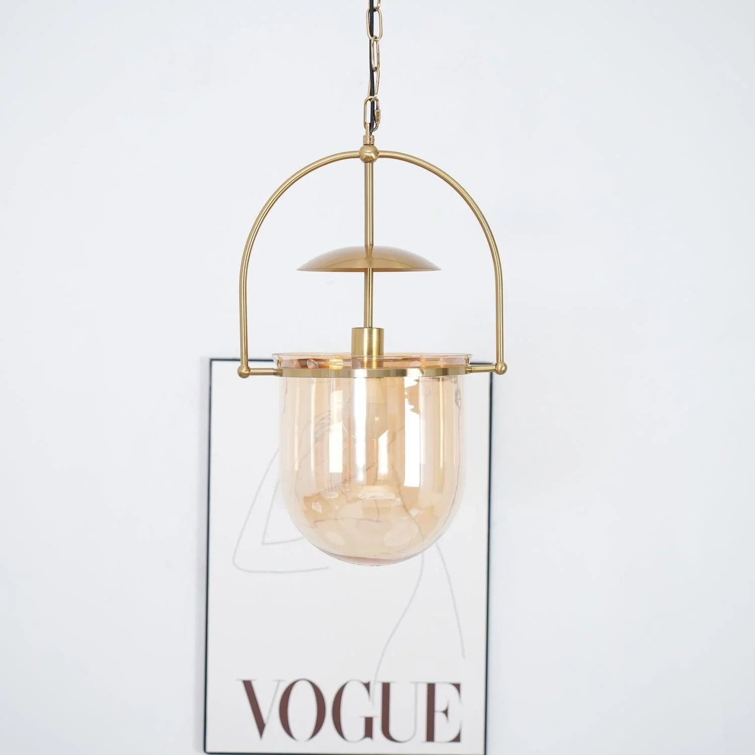 June Unusual  Glass Amber Clear Pendant Light