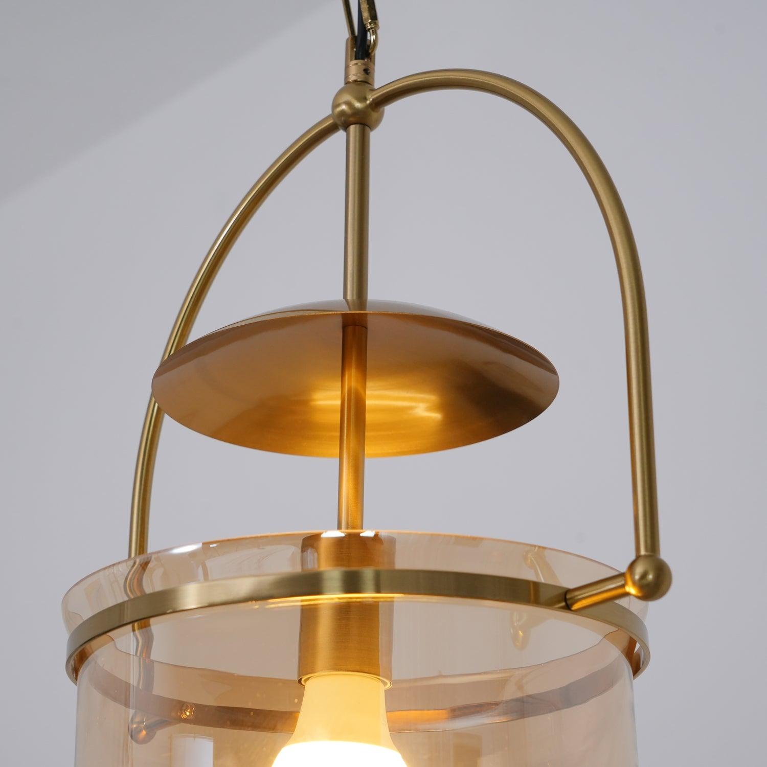 June Unusual  Glass Amber Clear Pendant Light