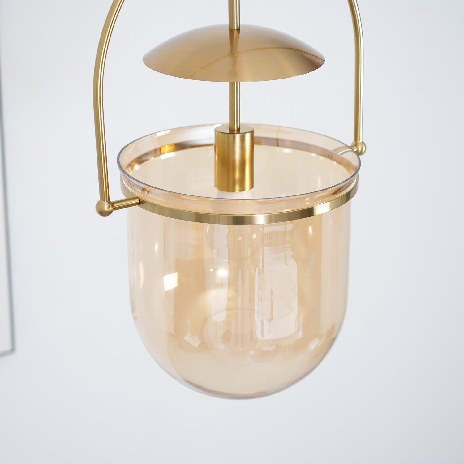 June Unusual  Glass Amber Clear Pendant Light
