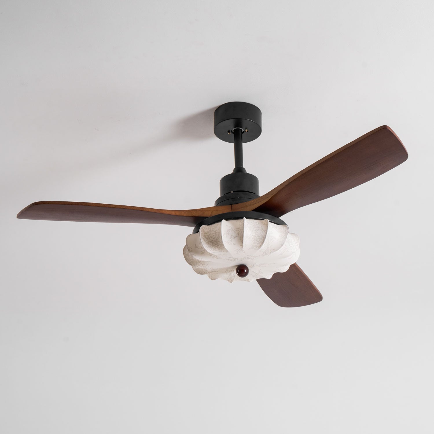 Ventilador de Techo con Luz Jasper Bloom, detalles de la pantalla de tela