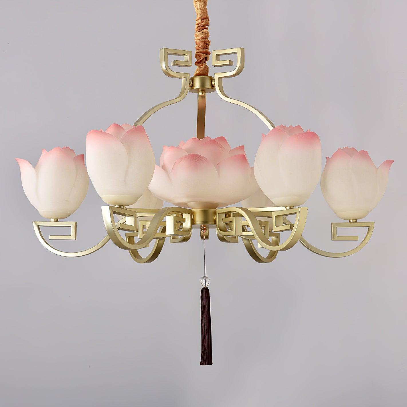 Lotus Oriental Resin Chandelier - Letslighting