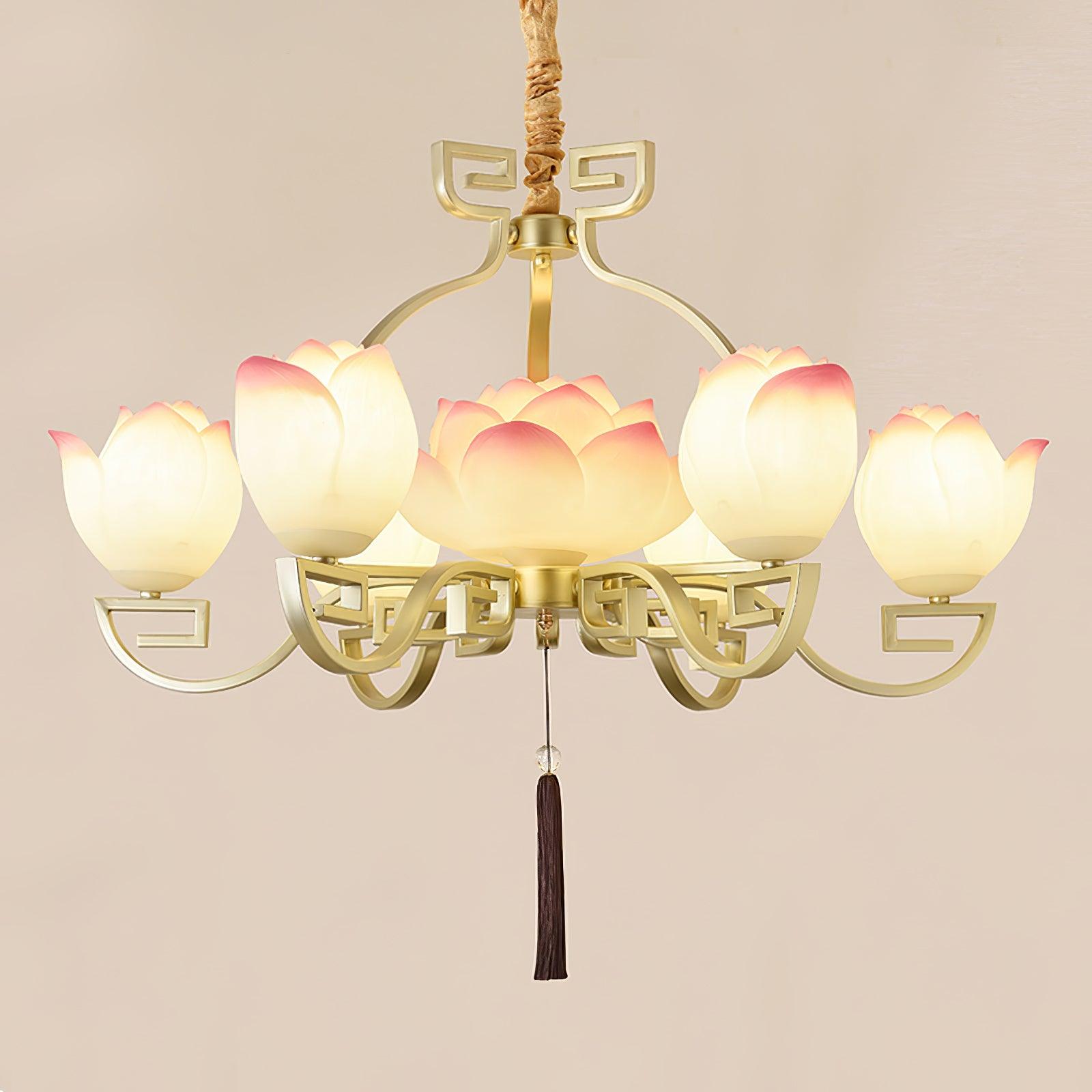 Lotus Oriental Resin Chandelier - Letslighting