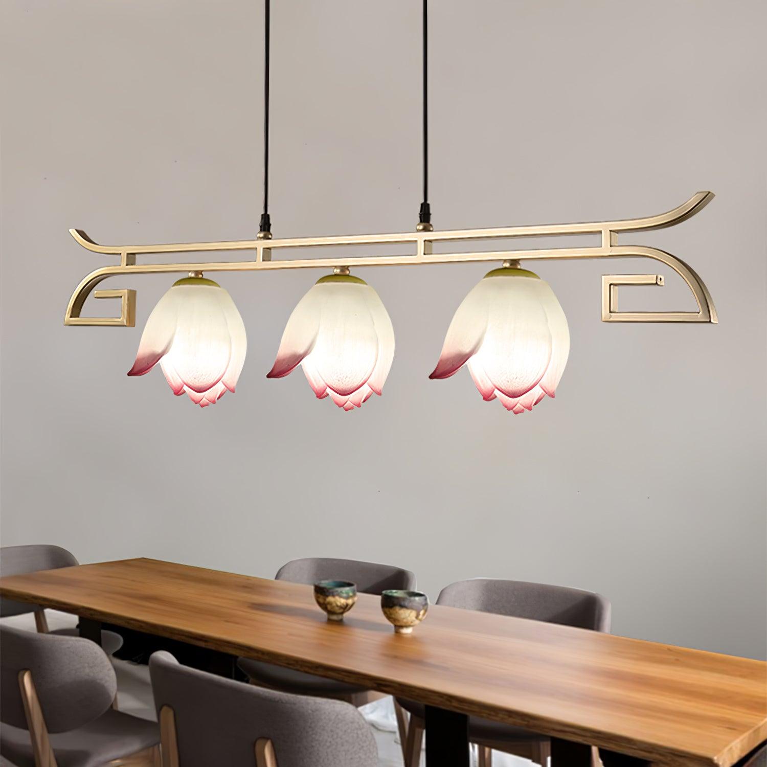 Lotus Oriental Resin Chandelier - Letslighting