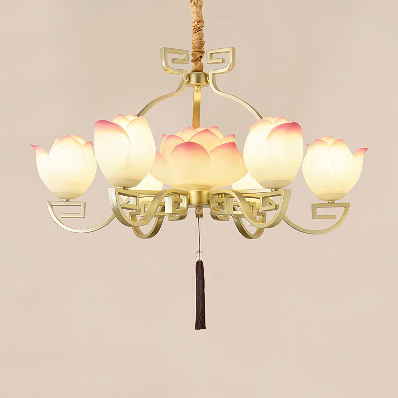 Lotus Oriental Resin Chandelier - Letslighting