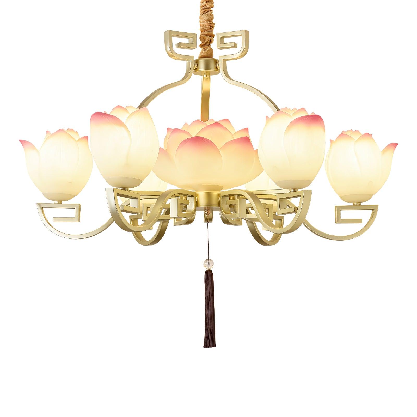 Lotus Oriental Resin Chandelier - Letslighting