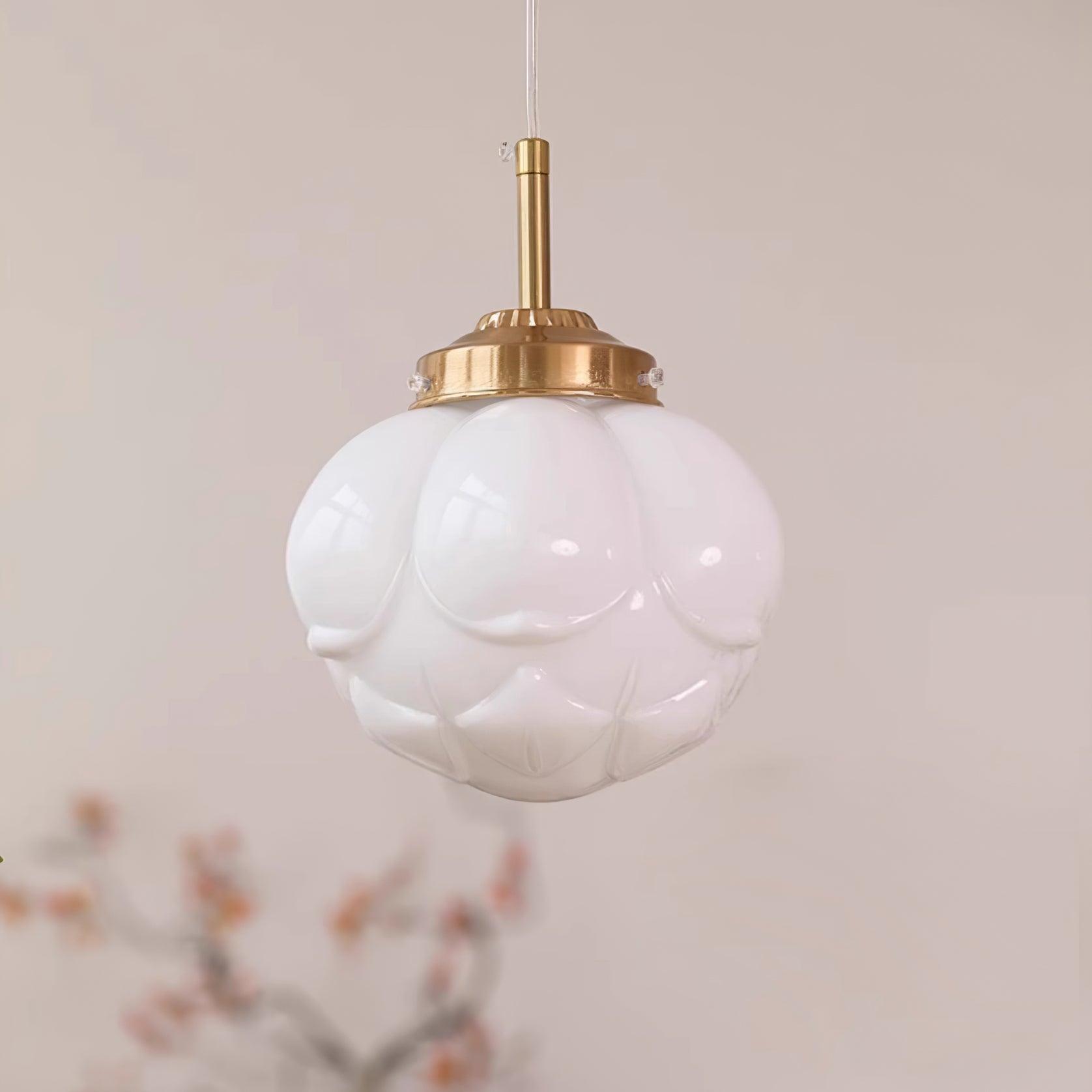 Pendant Lamp Metal and Glass Lotus Flower Shade Artistic Retro - Letslighting