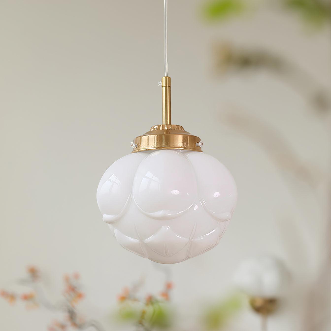 Pendant Lamp Metal and Glass Lotus Flower Shade Artistic Retro - Letslighting