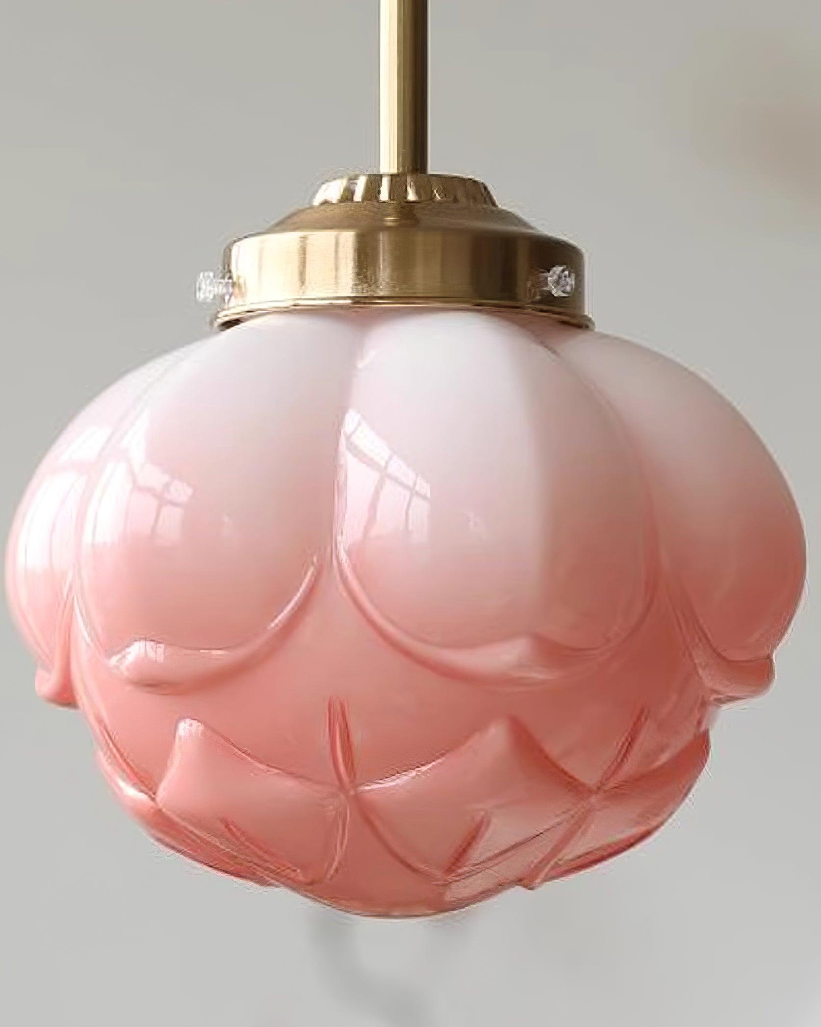 Pendant Lamp Metal and Glass Lotus Flower Shade Artistic Retro - Letslighting