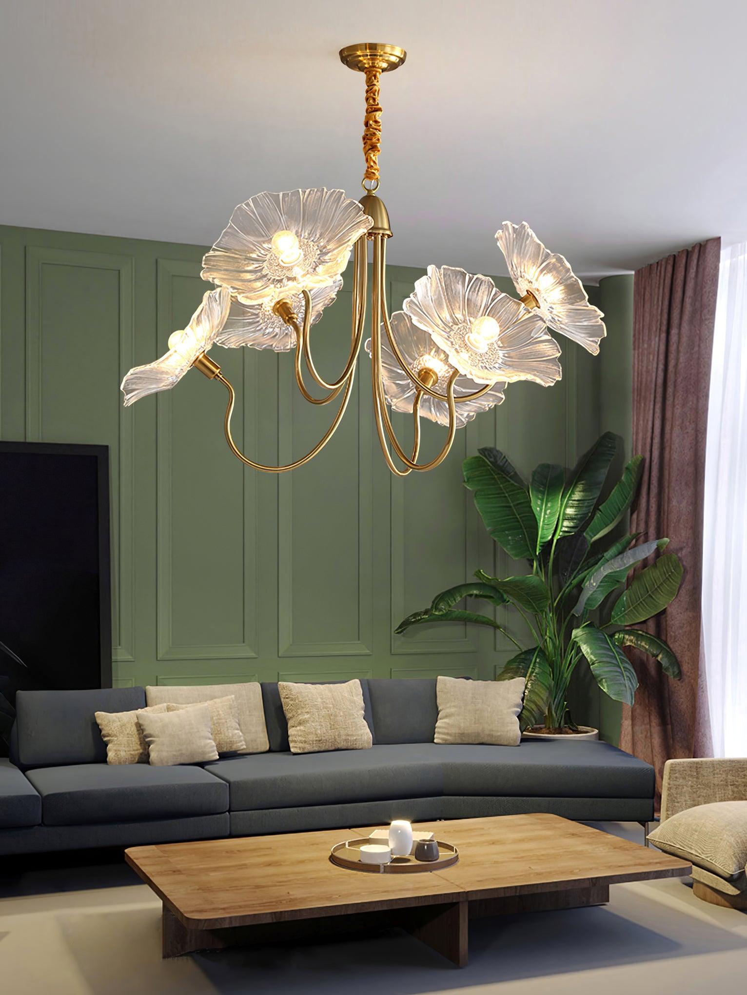 Lotus Leaf Glass Chandelier - Letslighting