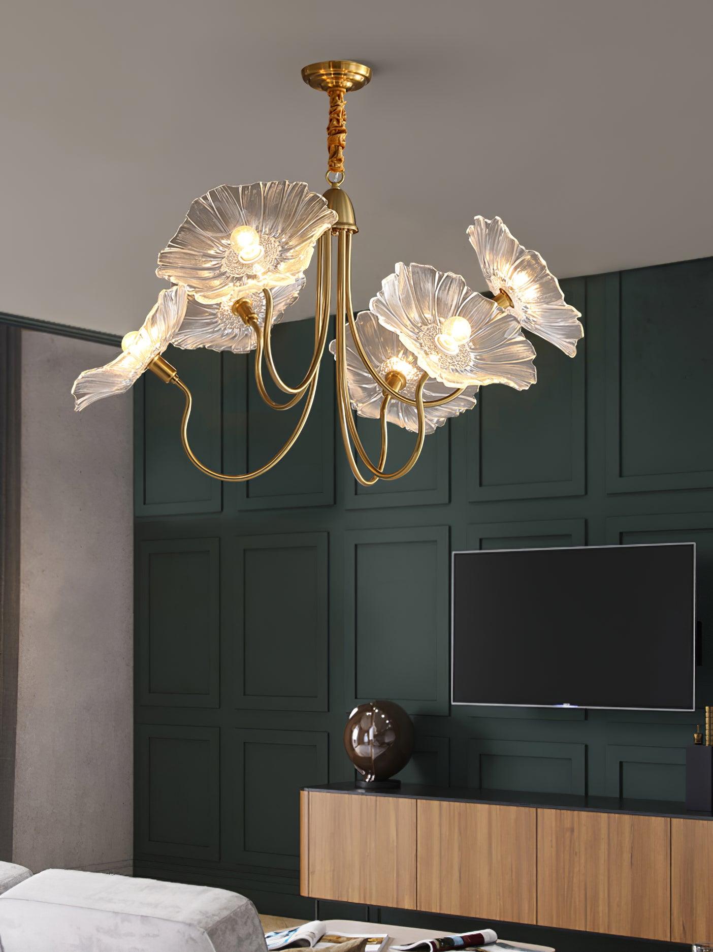 Lotus Leaf Glass Chandelier - Letslighting