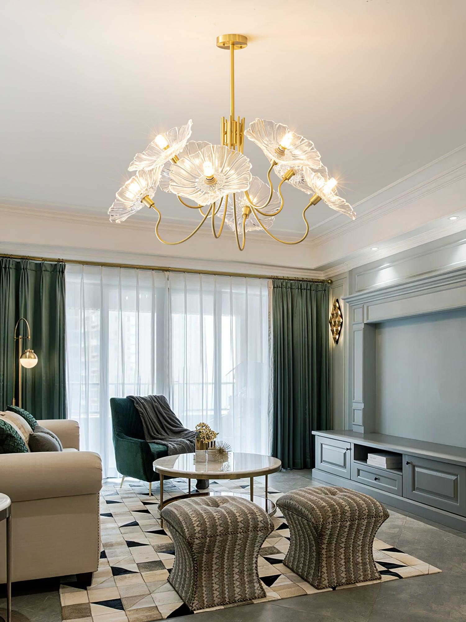 Lotus Leaf Glass Chandelier - Letslighting