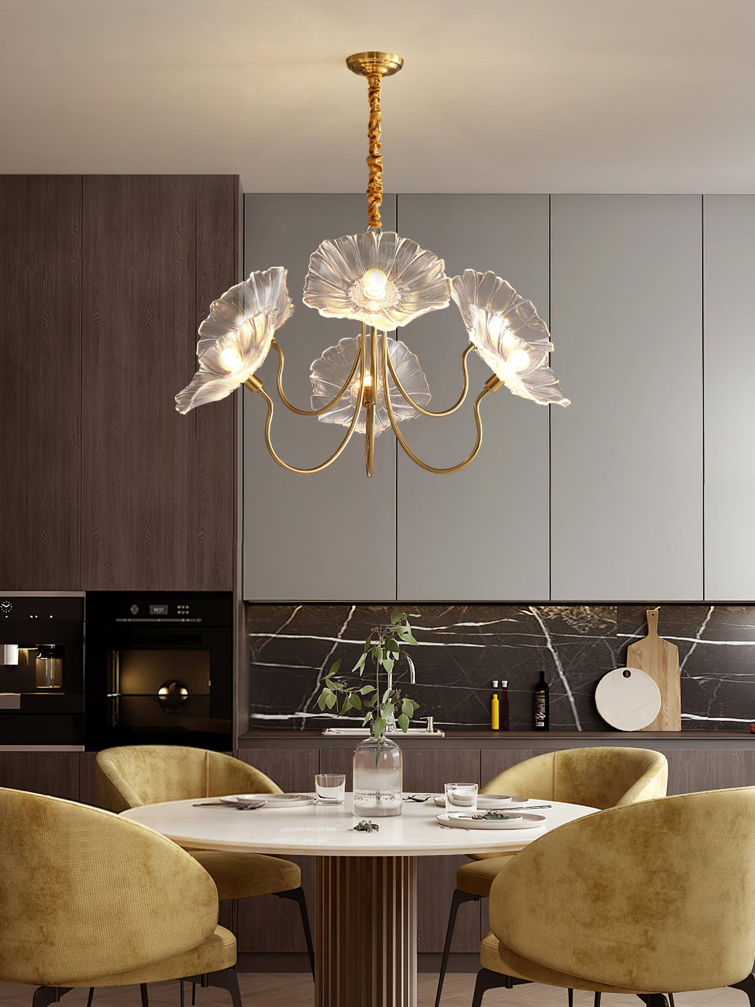 Lotus Leaf Glass Chandelier - Letslighting