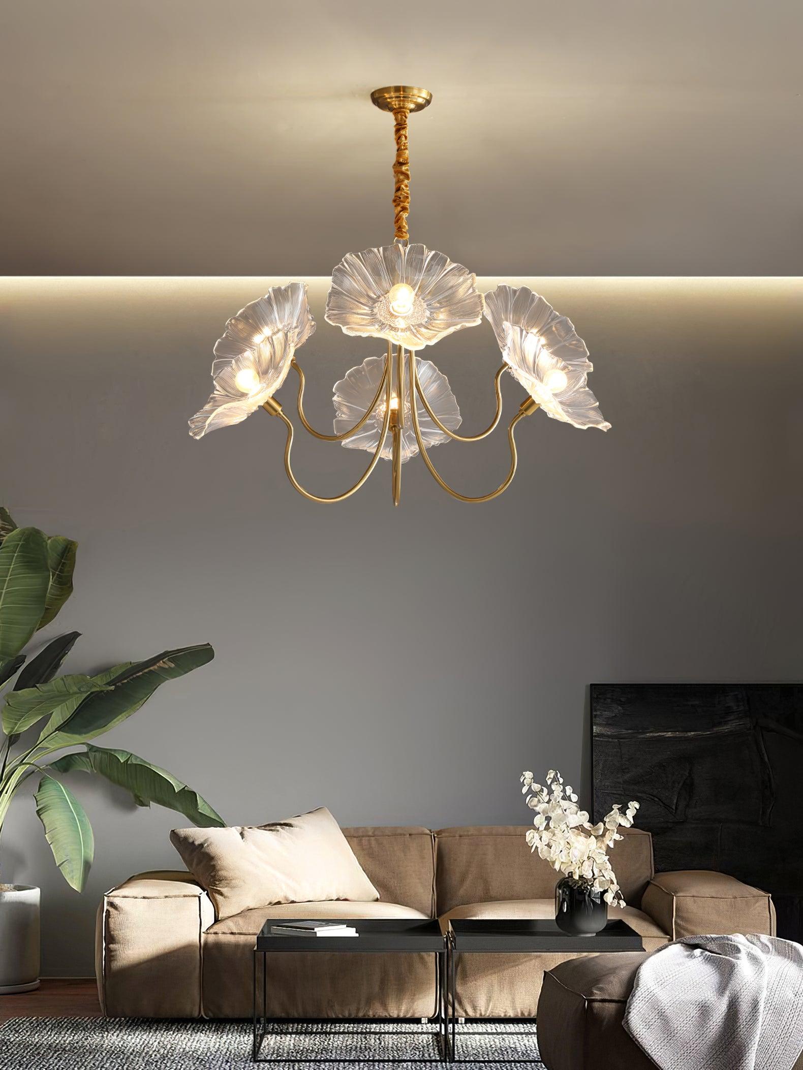 Lotus Leaf Glass Chandelier - Letslighting