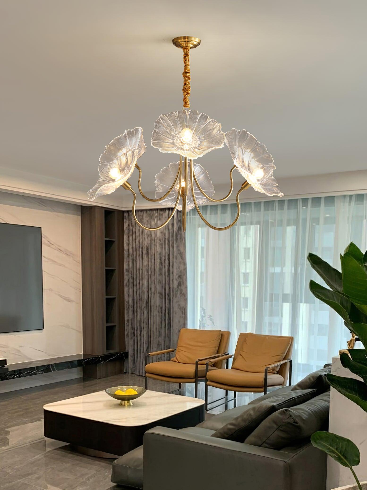 Lotus Leaf Glass Chandelier - Letslighting