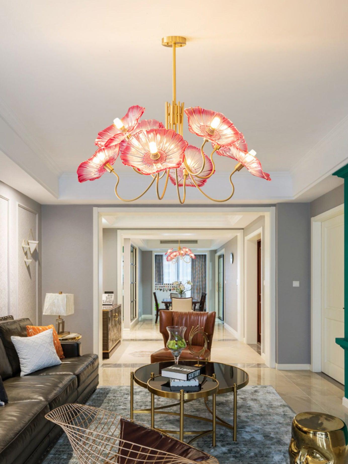 Lotus Leaf Glass Chandelier - Letslighting