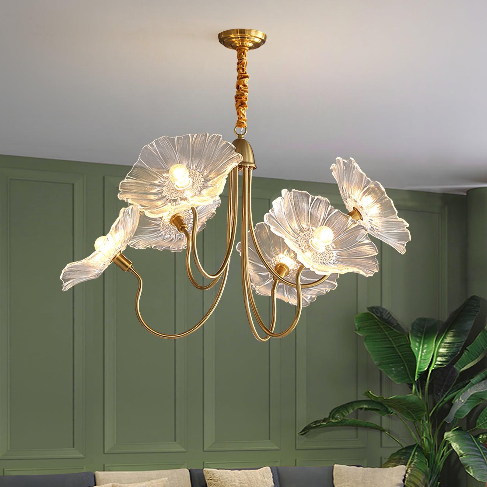 Lotus Leaf Glass Chandelier - Letslighting