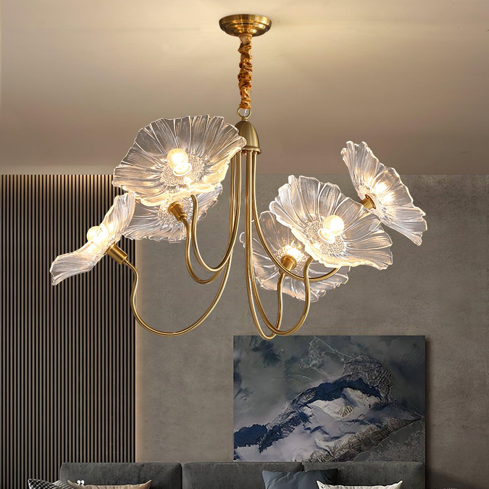 Lotus Leaf Glass Chandelier - Letslighting