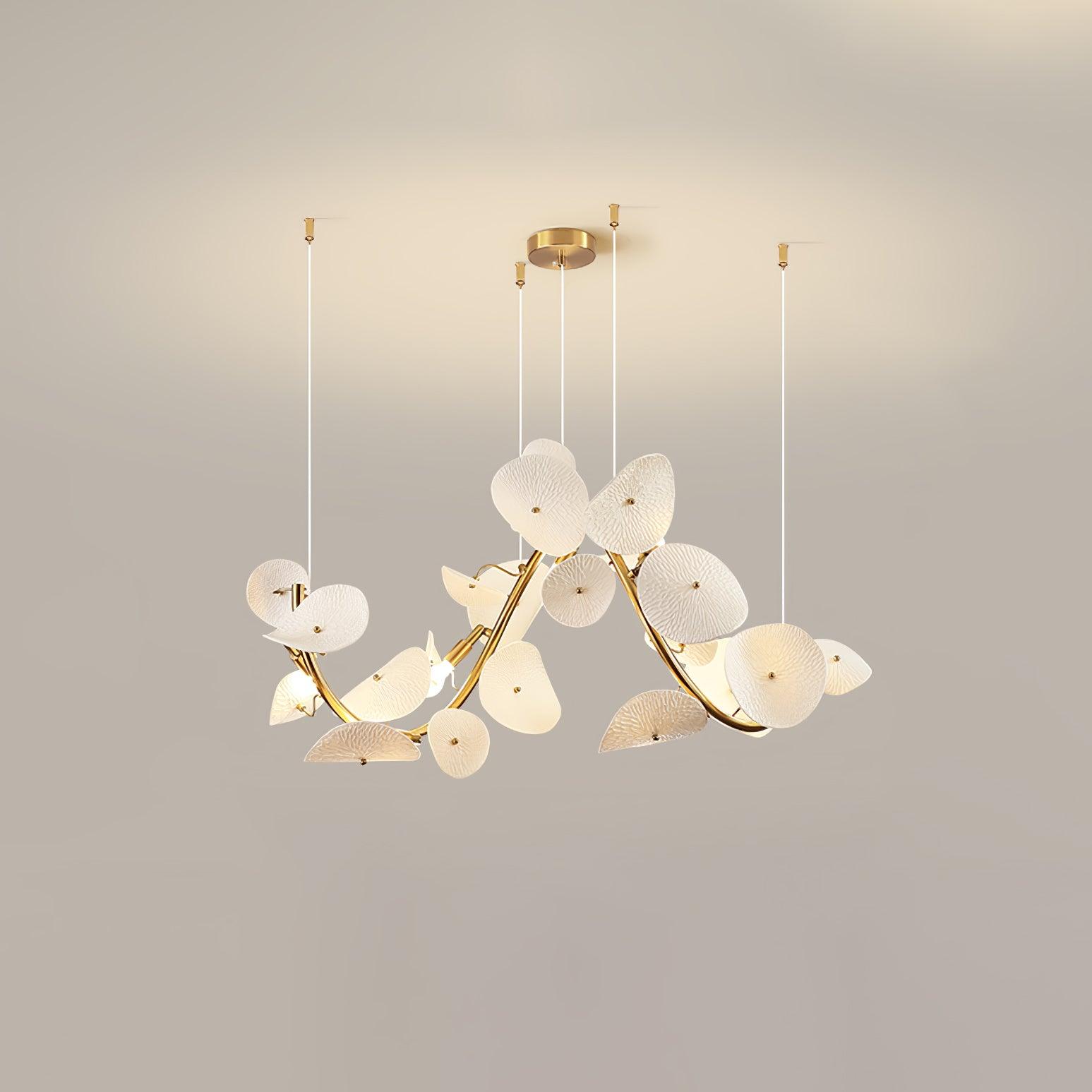 Virinira Modern Elegance Petal Metal Ceramic Chandelier - Letslighting