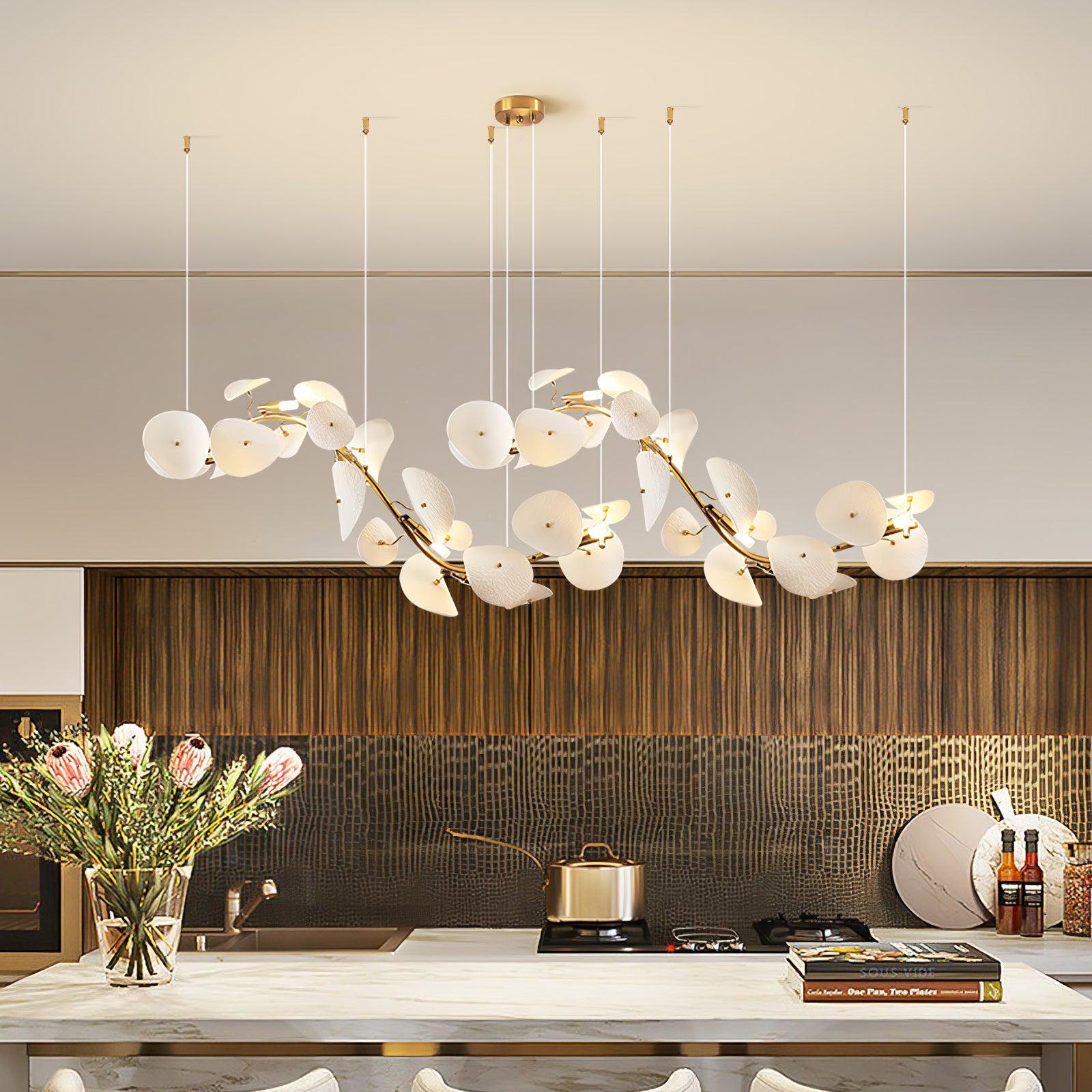 Virinira Modern Elegance Petal Metal Ceramic Chandelier - Letslighting