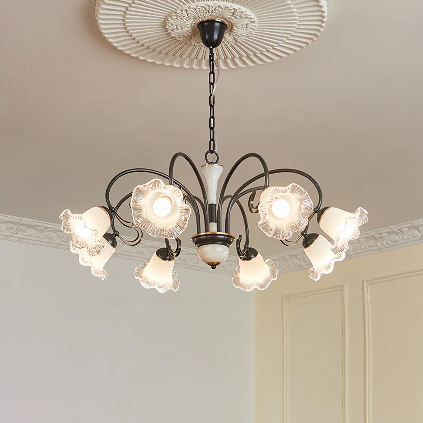 Luce Black Chandelier - Letslighting