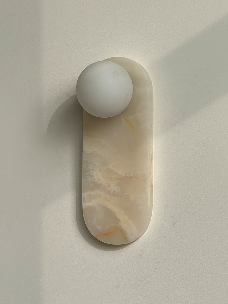 Comarion Premium Nordic Art White Marble Jade Sconce Wall Lamp - Lamp Copper