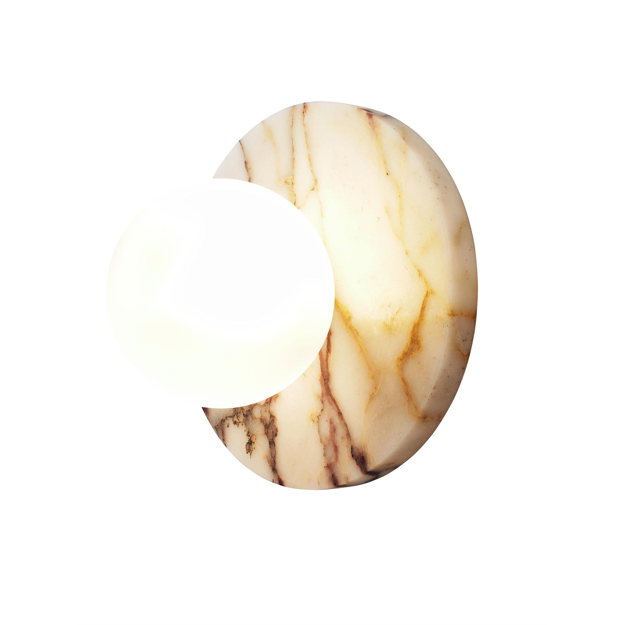 Arthaen Modern Minimalist Marble Travertine Flushmount Sconce Wall Lamp - Lamp Copper