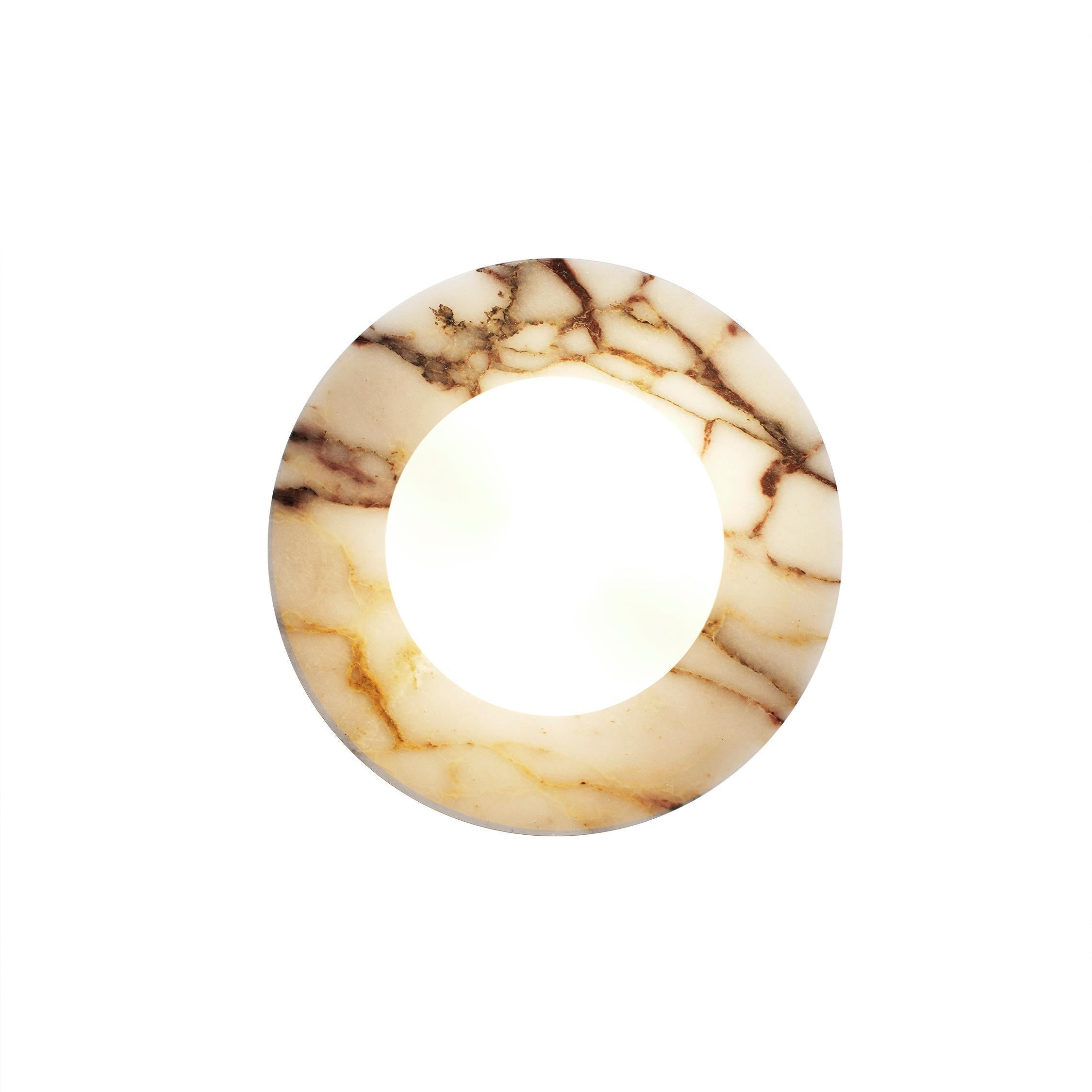 Arthaen Modern Minimalist Marble Travertine Flushmount Sconce Wall Lamp - Lamp Copper