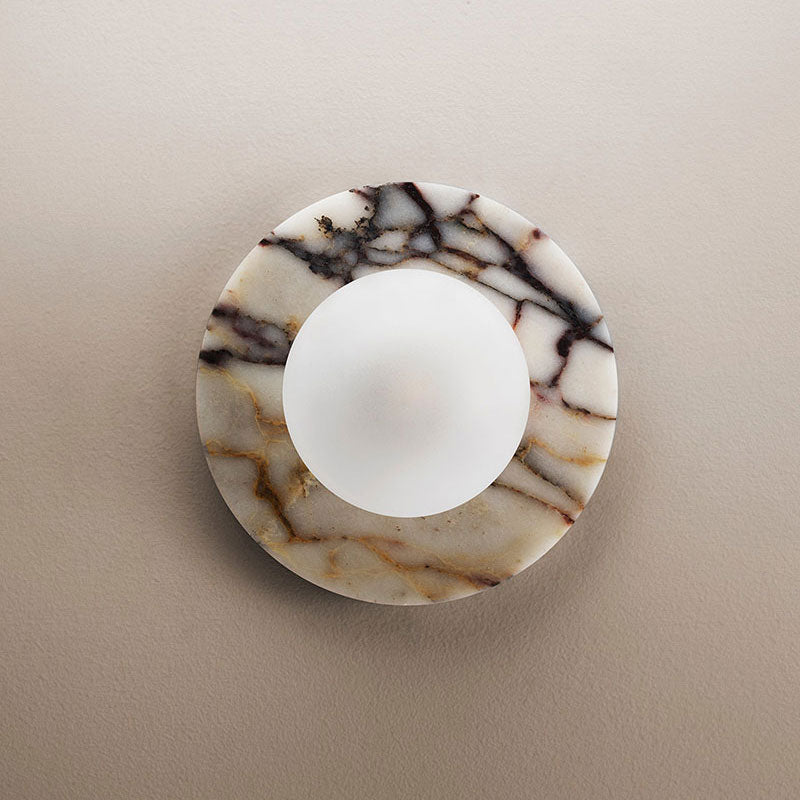 Arthaen Modern Minimalist Marble Travertine Flushmount Sconce Wall Lamp - Lamp Copper