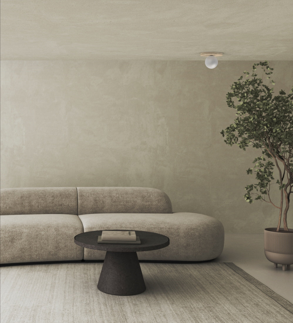 Arthaen Modern Minimalist Marble Travertine Flushmount Sconce Wall Lamp - Lamp Copper