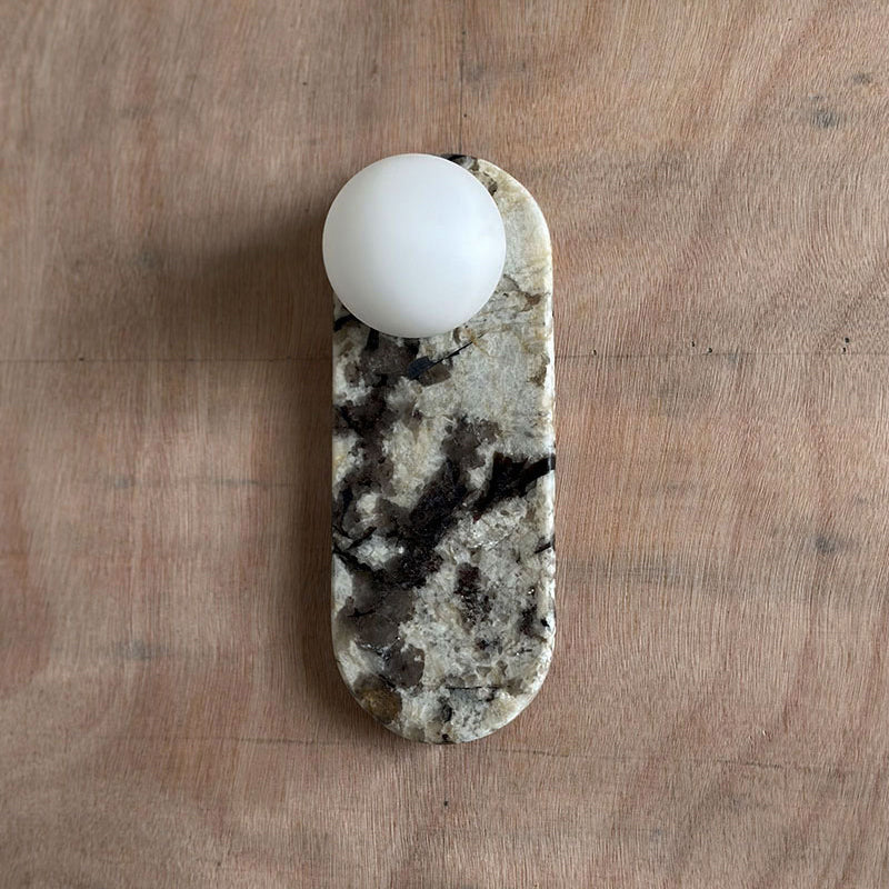 Lucie Premium Nordic Oval Marble Glass Wall Lamp - Lamp Copper