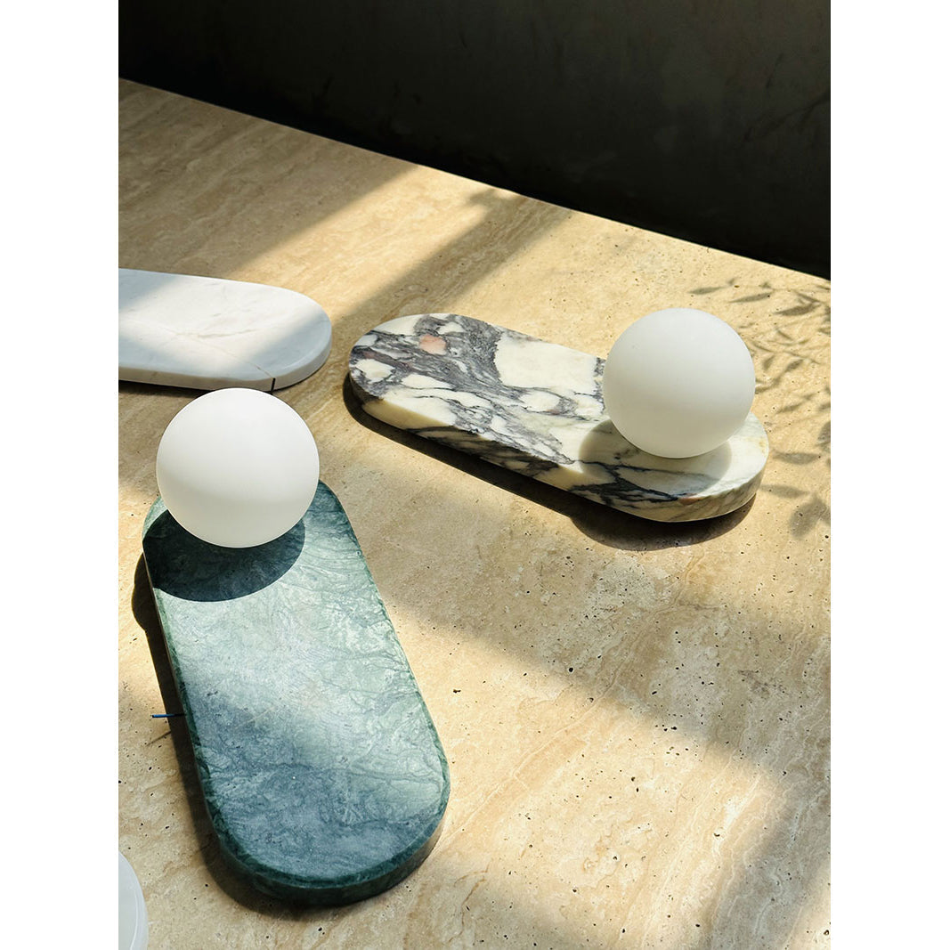 Lucie Premium Nordic Oval Marble Glass Wall Lamp - Lamp Copper