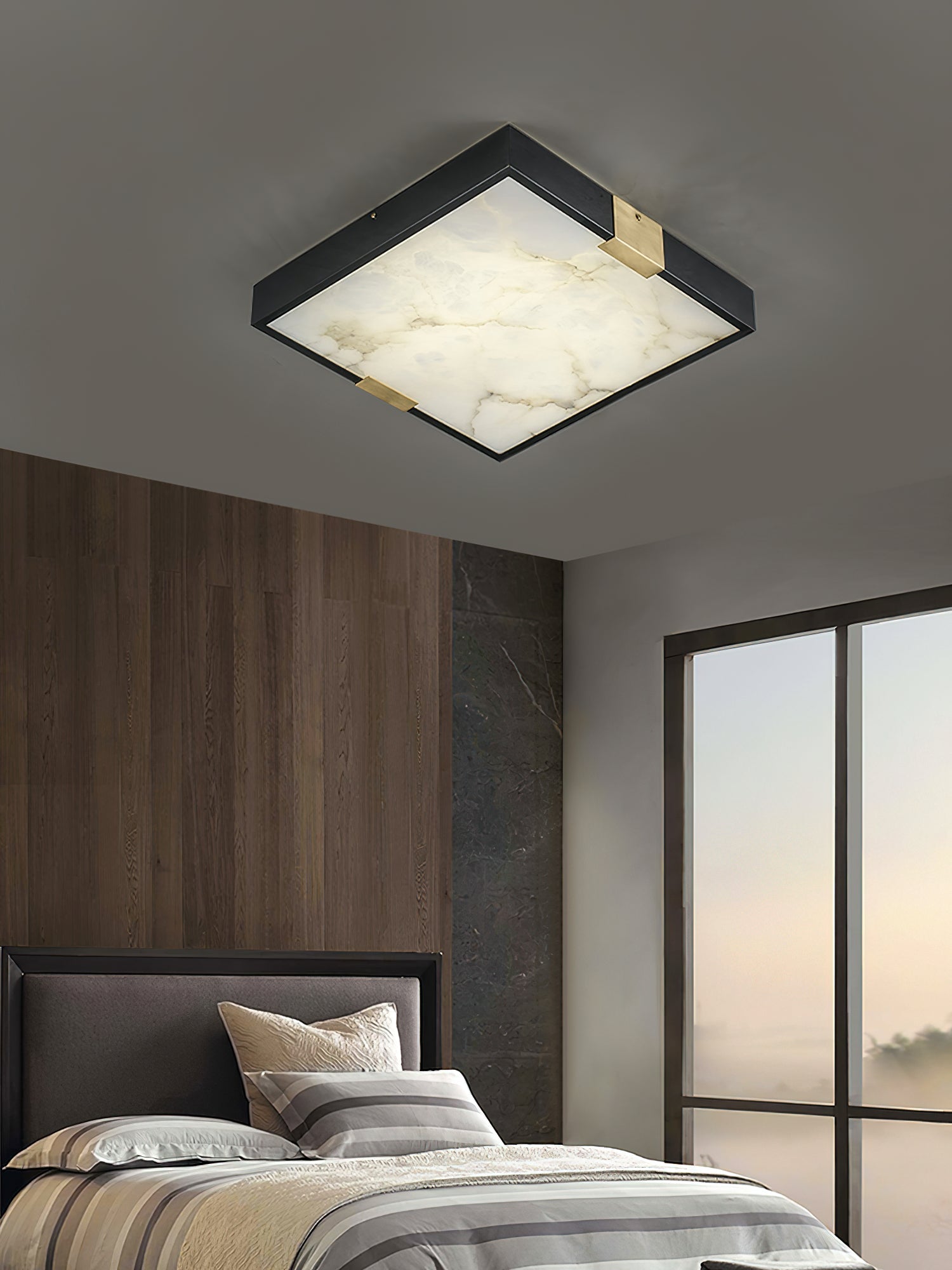Uphaara Modern Minimalist Alabaster Ceiling Light - Lamp Copper