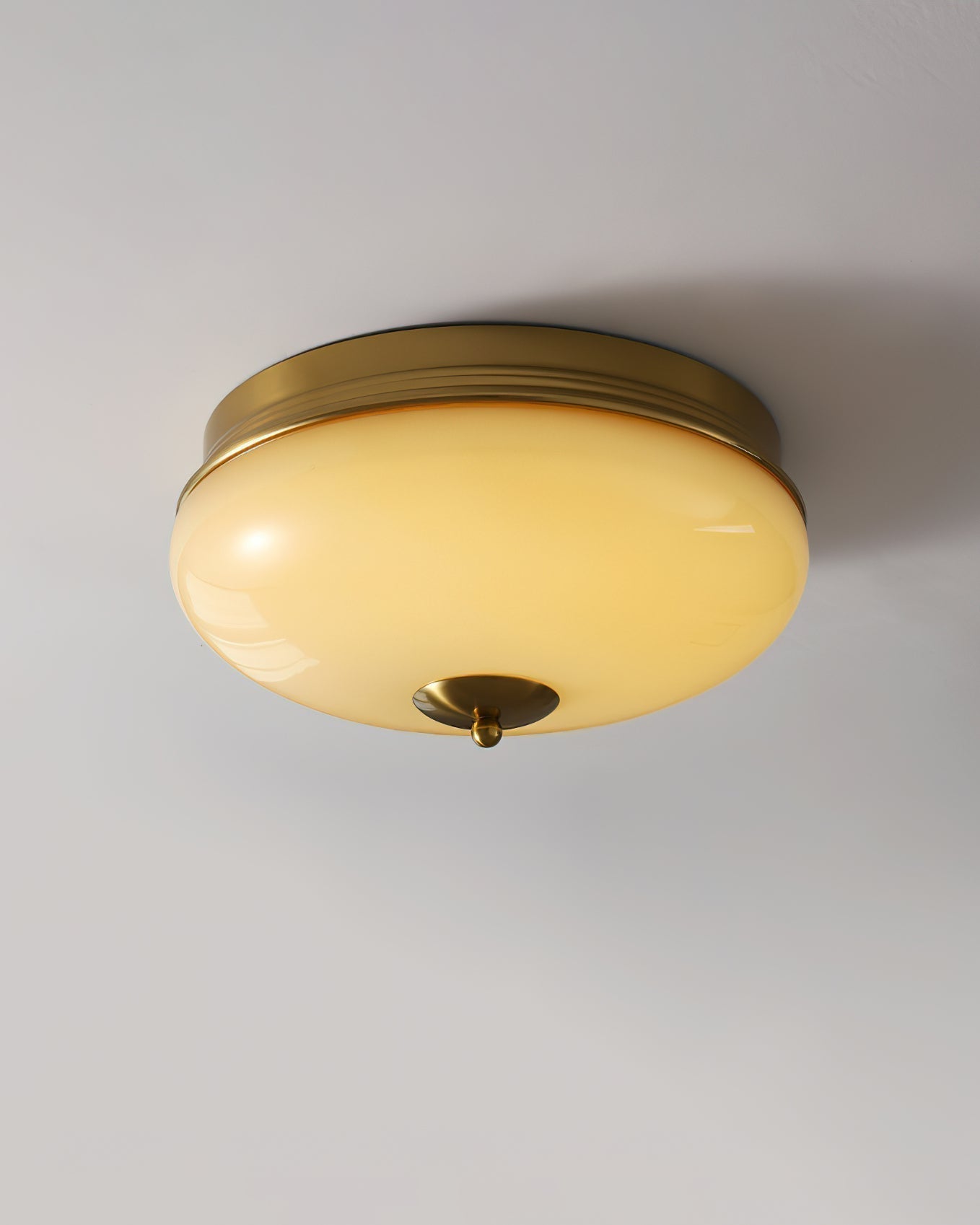 Vatalisra Modern Minimalist Round Metal Glass Ceiling Light - Lamp Copper