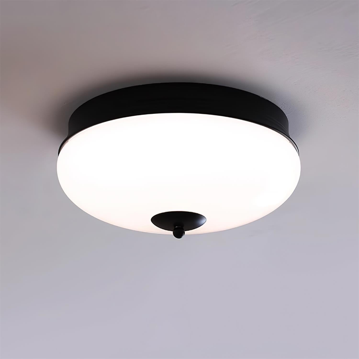 Vatalisra Modern Minimalist Round Metal Glass Ceiling Light - Lamp Copper