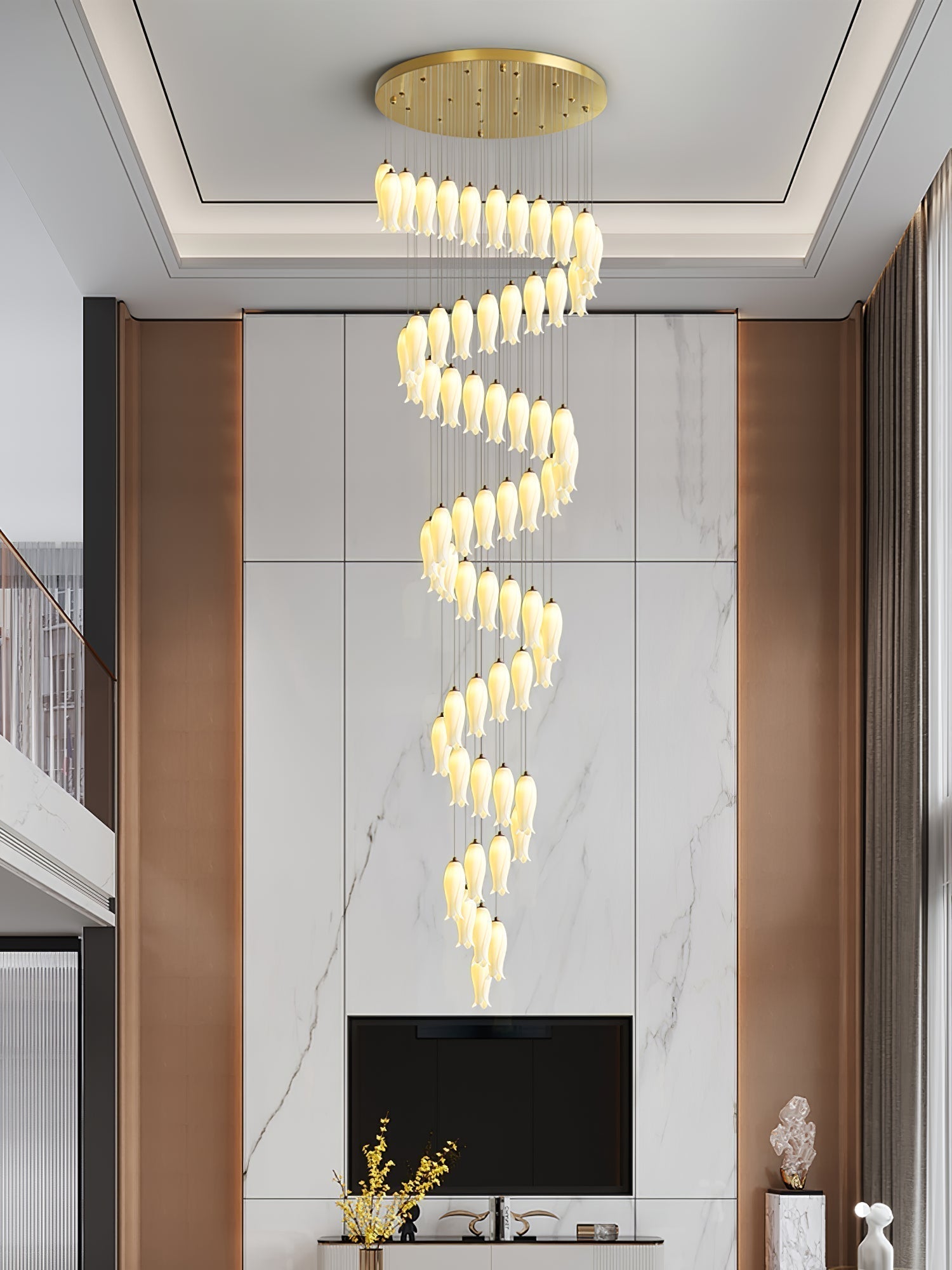 Sylirion Alabaster Brass Chandelier - Letslighting