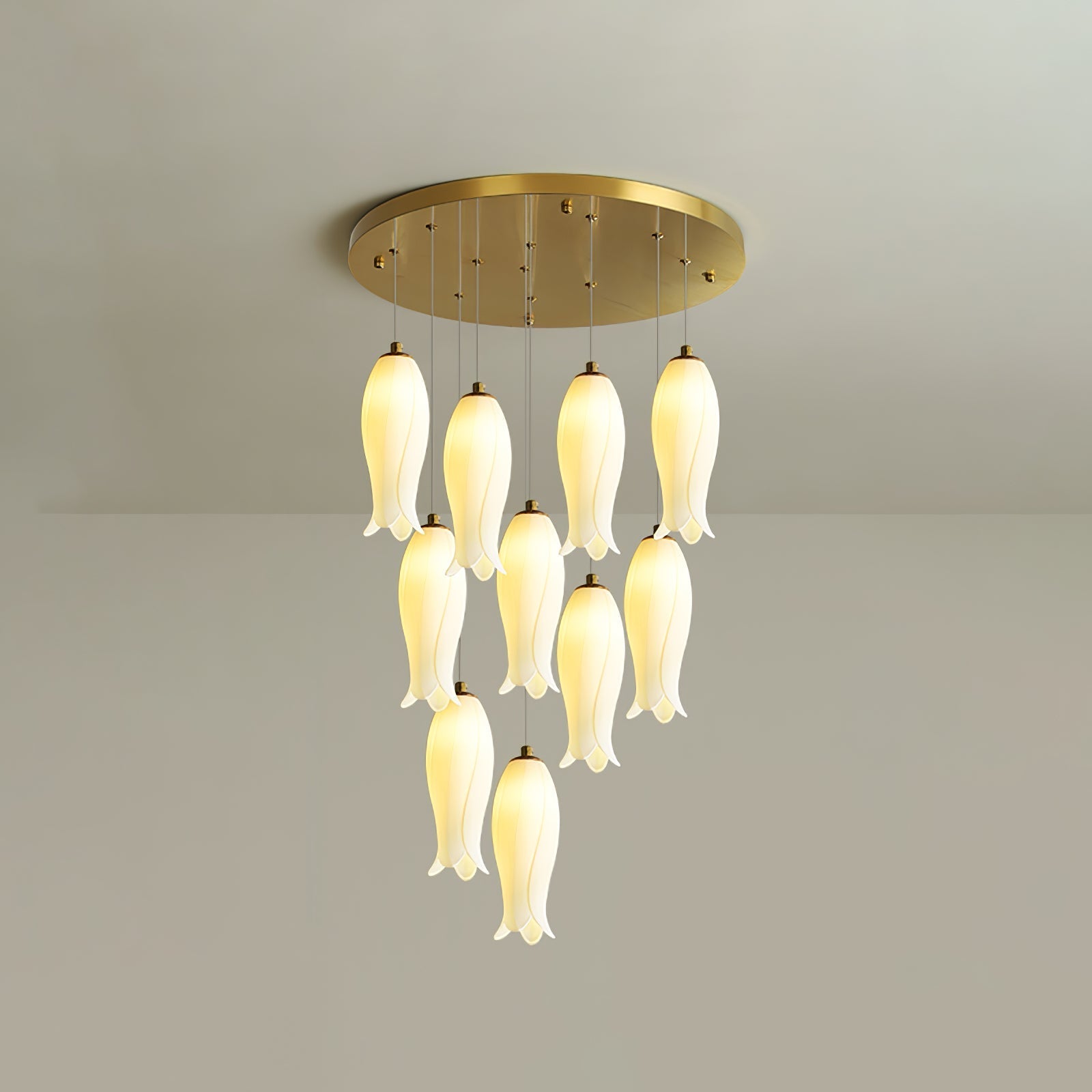 Sylirion Alabaster Brass Chandelier - Letslighting