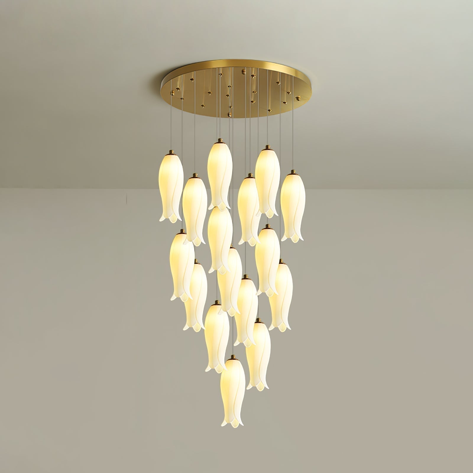 Sylirion Alabaster Brass Chandelier - Letslighting