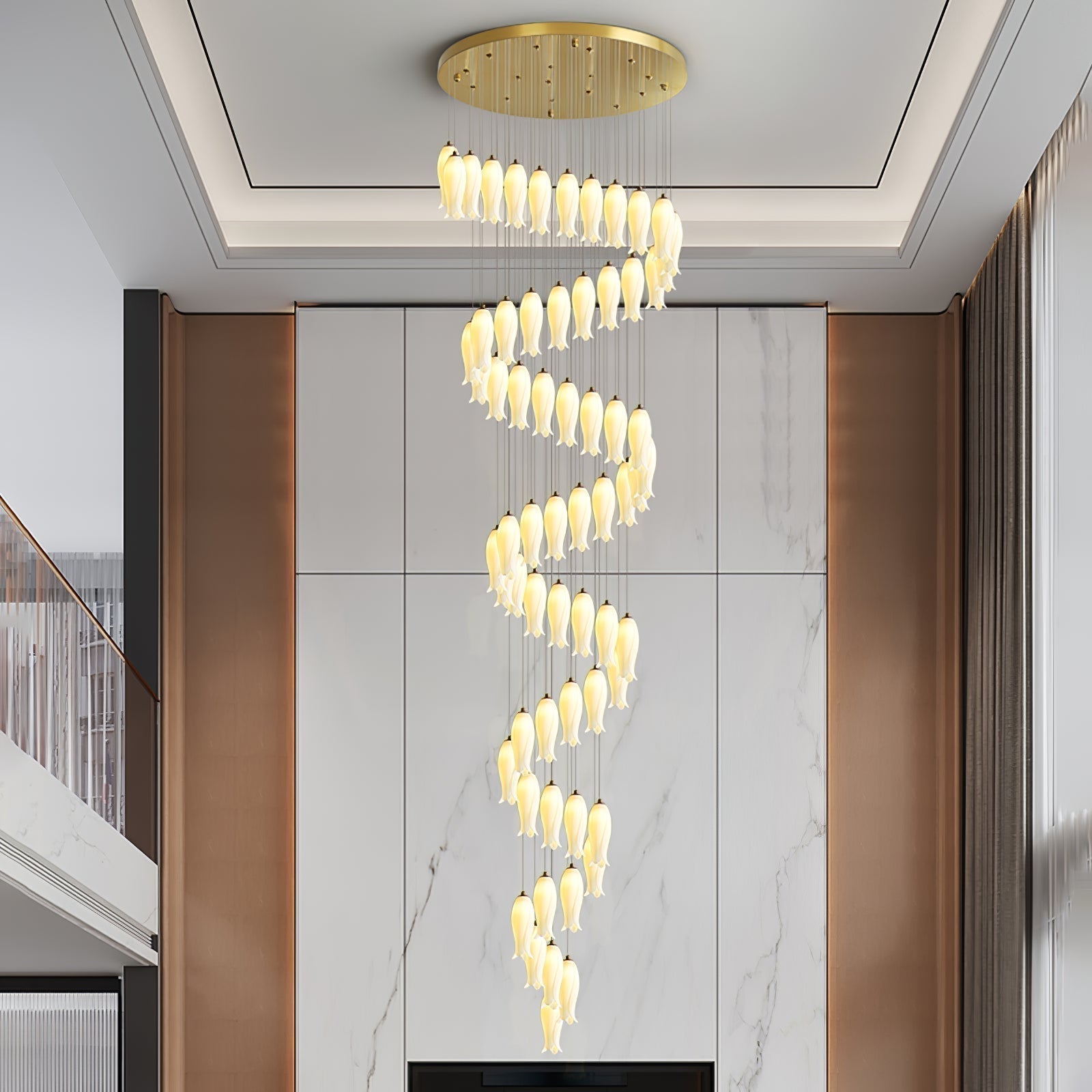 Sylirion Alabaster Brass Chandelier - Letslighting