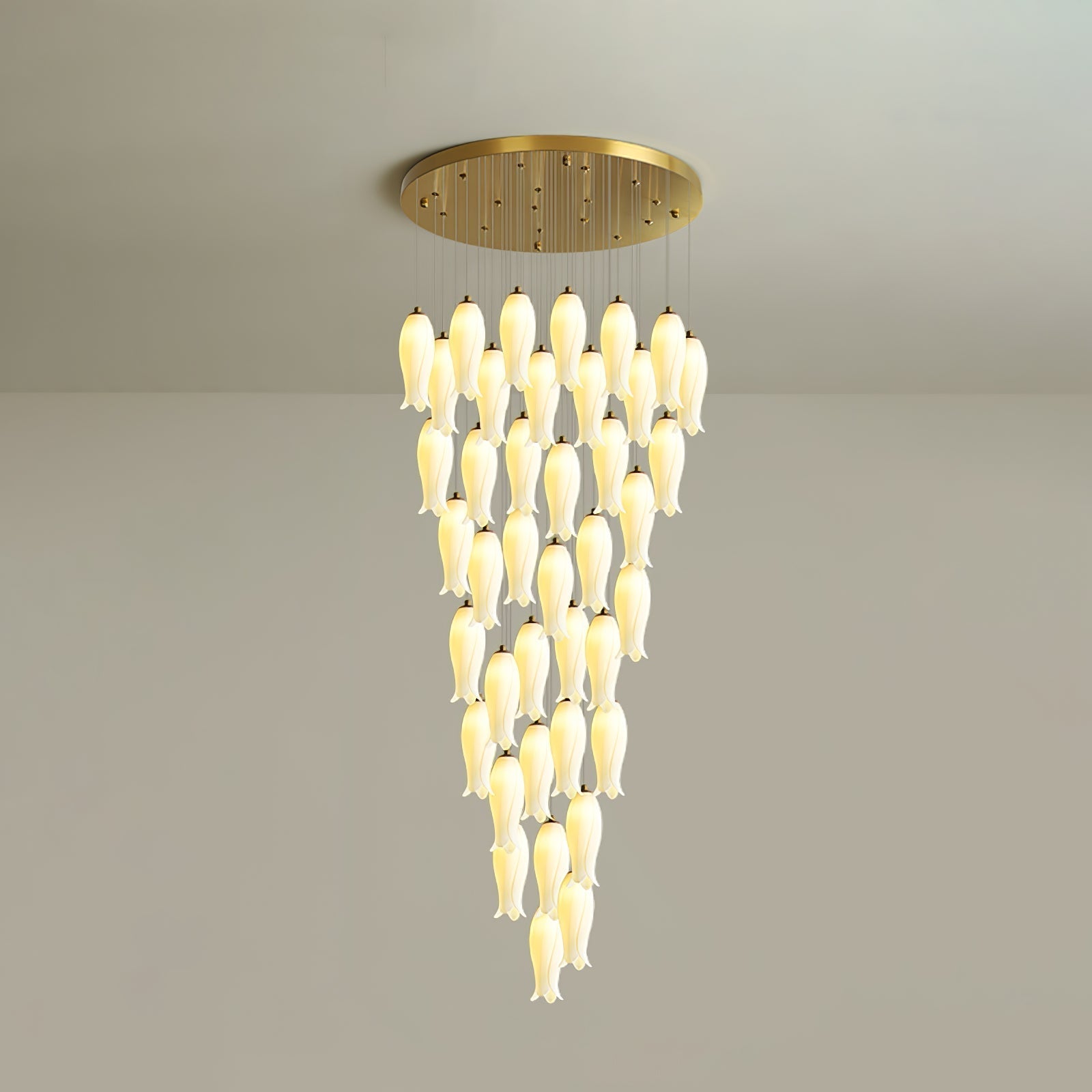 Sylirion Alabaster Brass Chandelier - Letslighting