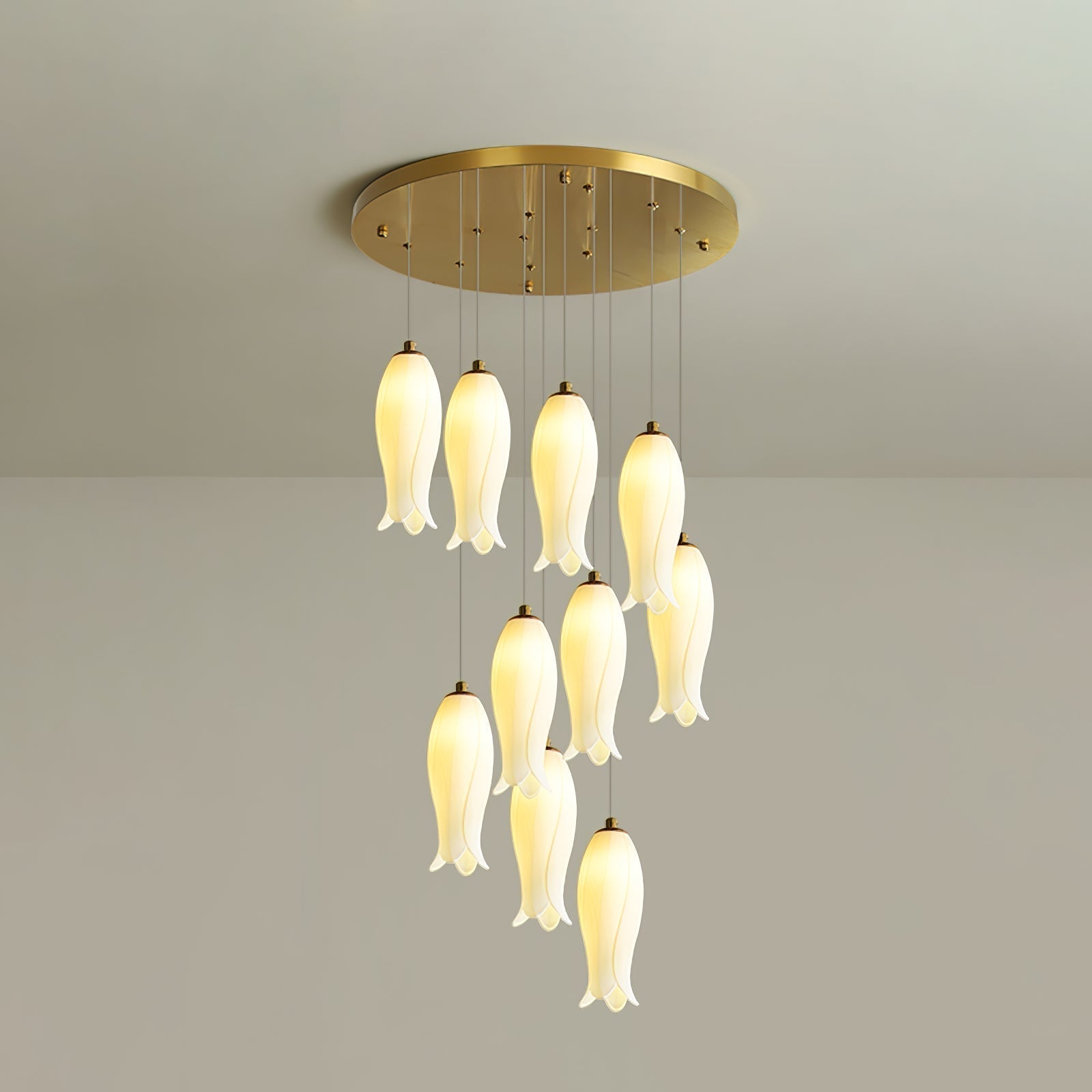 Sylirion Alabaster Brass Chandelier - Letslighting