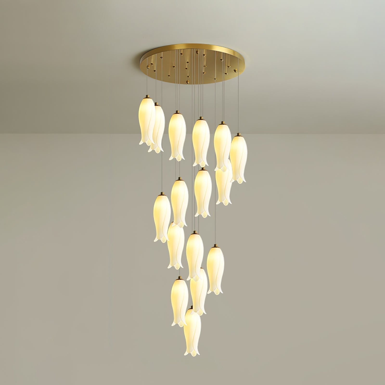 Sylirion Alabaster Brass Chandelier - Letslighting