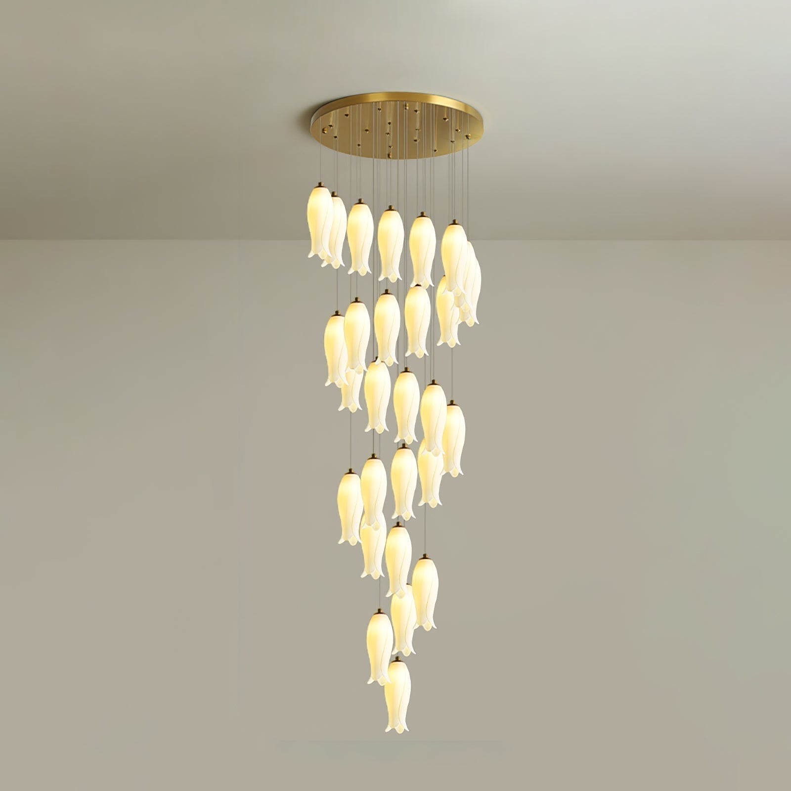 Sylirion Alabaster Brass Chandelier - Letslighting