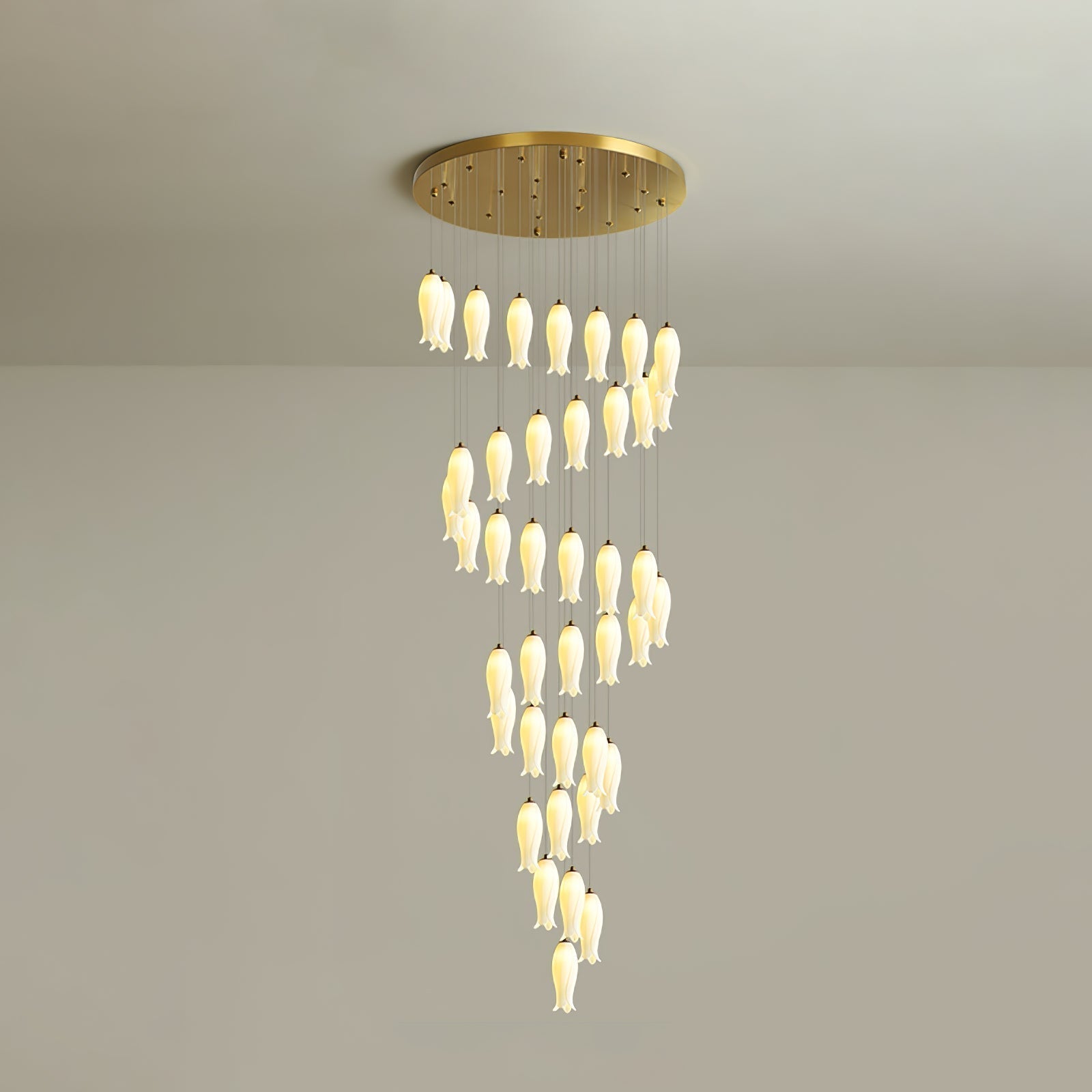 Sylirion Alabaster Brass Chandelier - Letslighting
