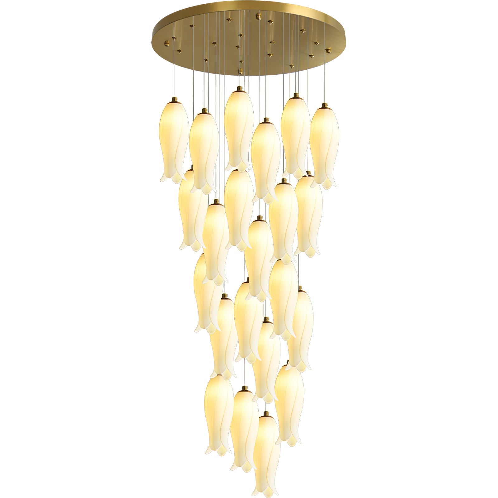Sylirion Alabaster Brass Chandelier - Letslighting