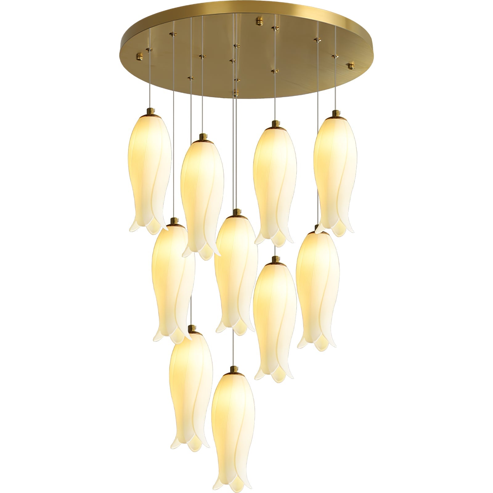 Sylirion Alabaster Brass Chandelier - Letslighting