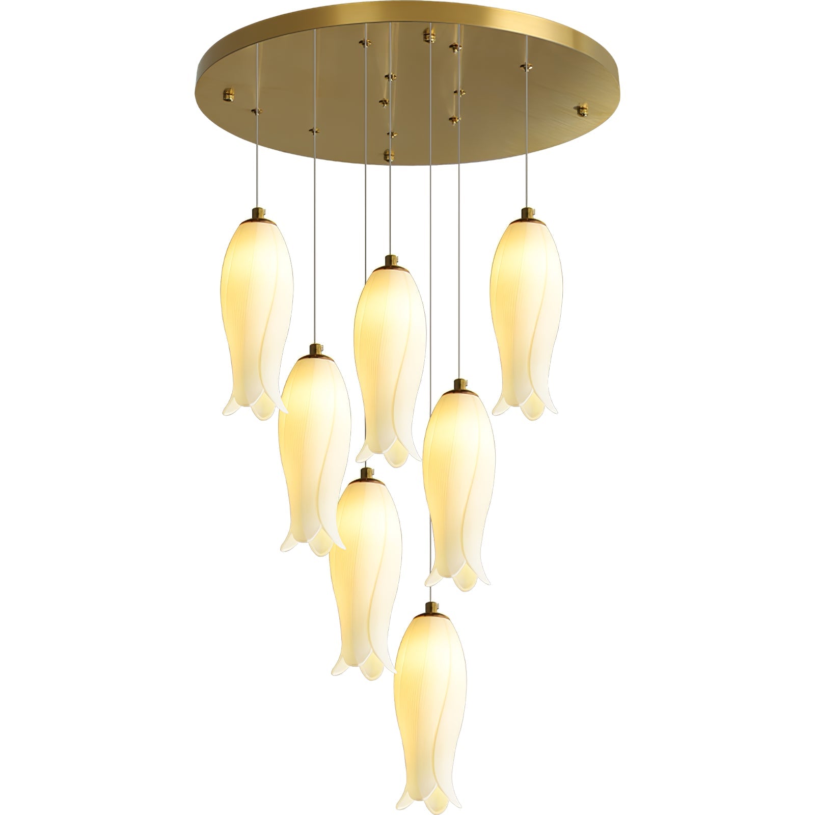 Sylirion Alabaster Brass Chandelier - Letslighting