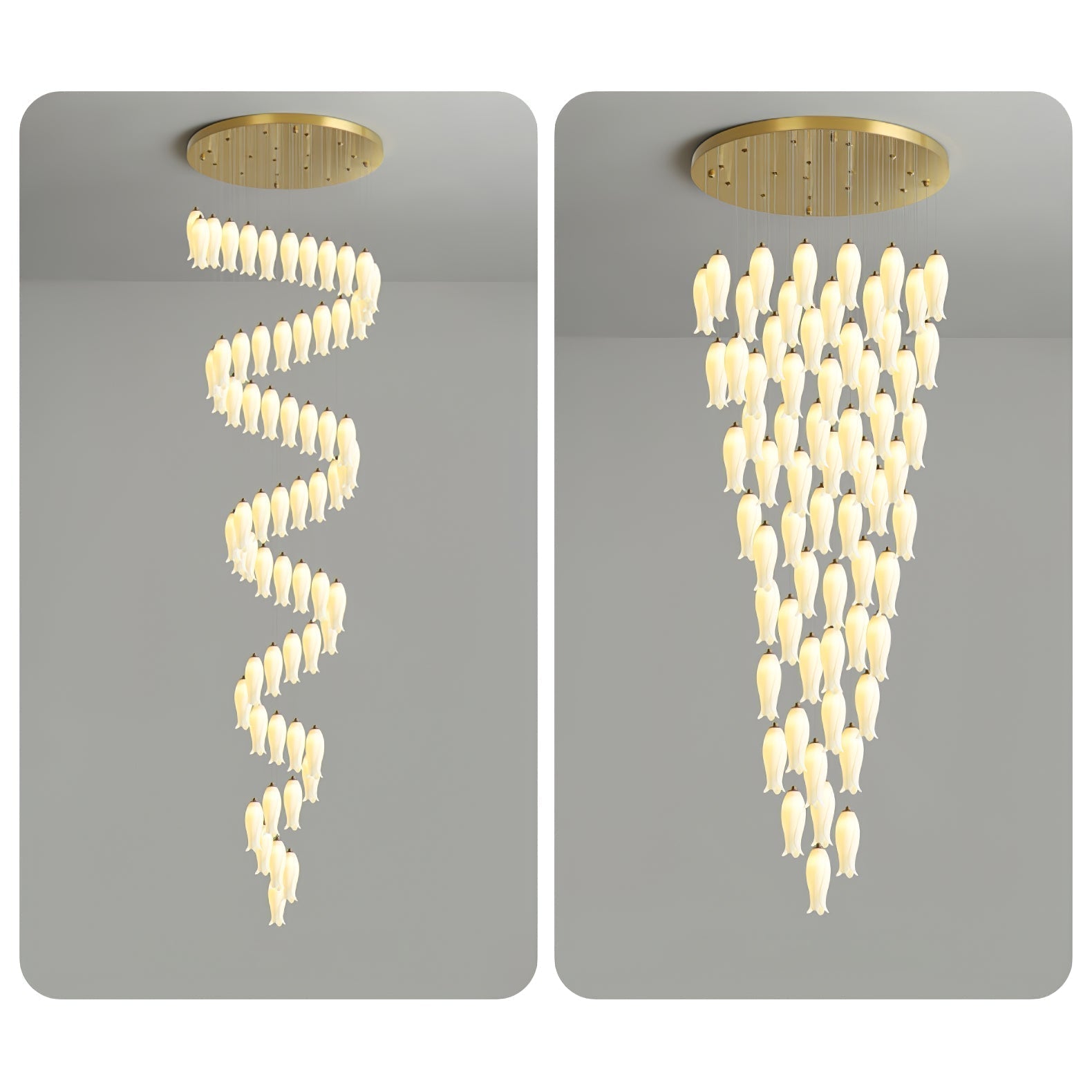 Sylirion Alabaster Brass Chandelier - Letslighting