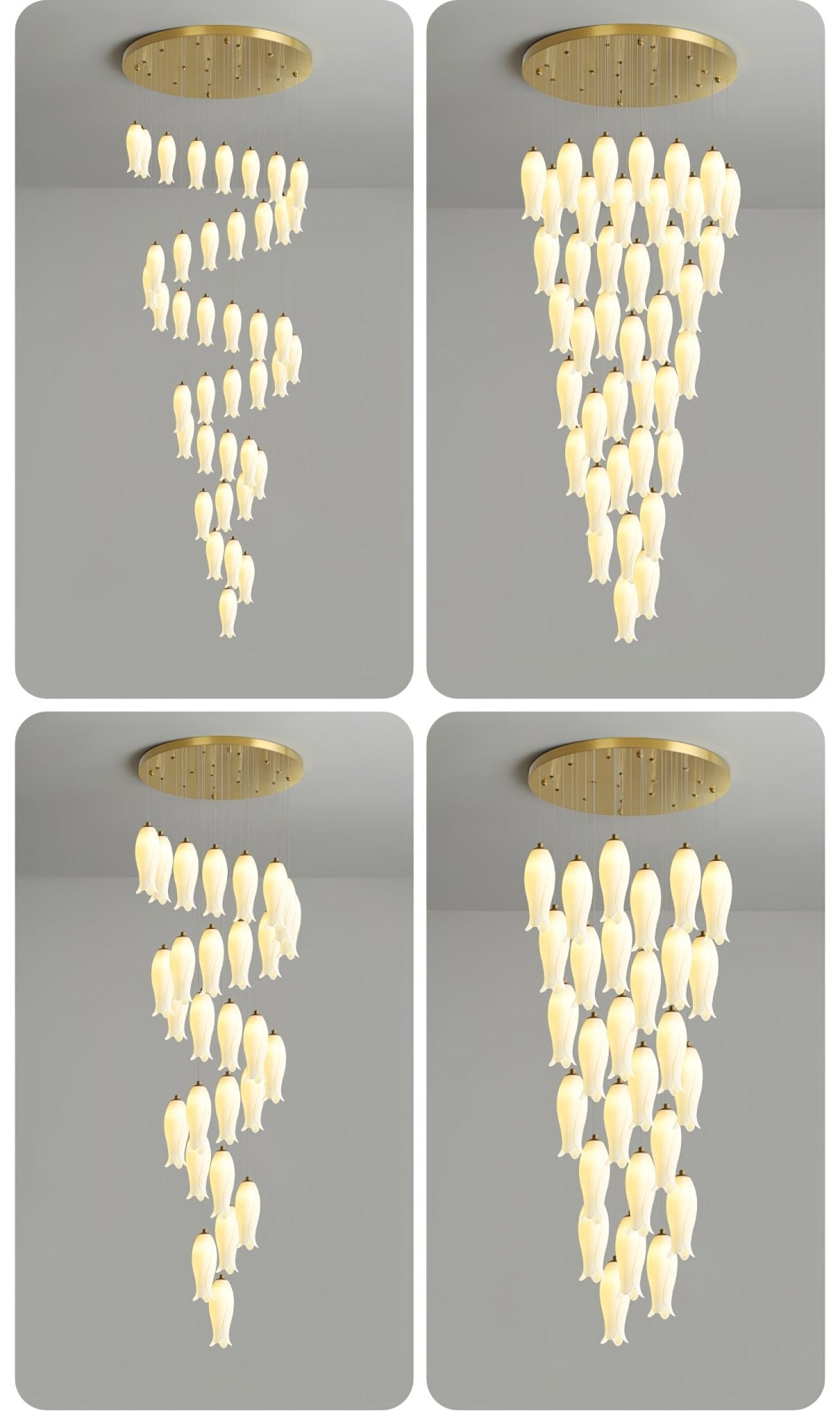 Sylirion Alabaster Brass Chandelier - Letslighting