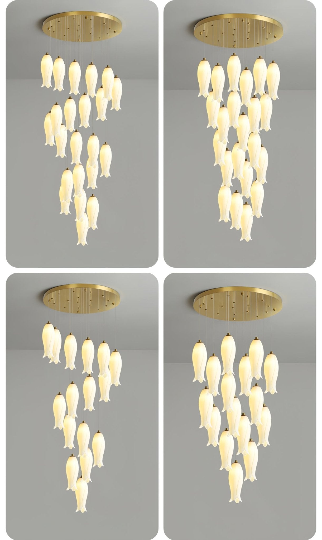 Sylirion Alabaster Brass Chandelier - Letslighting